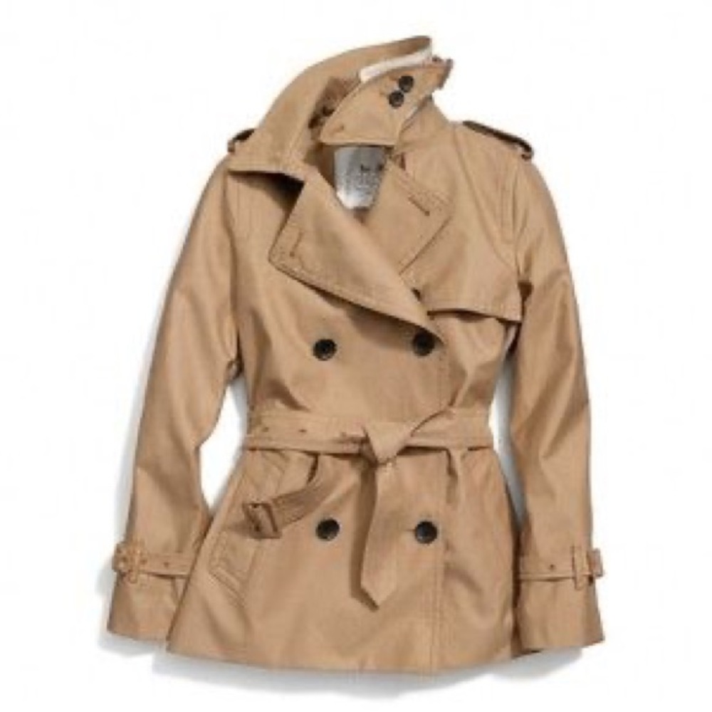 Coach Tan Short Trenchcoat XS